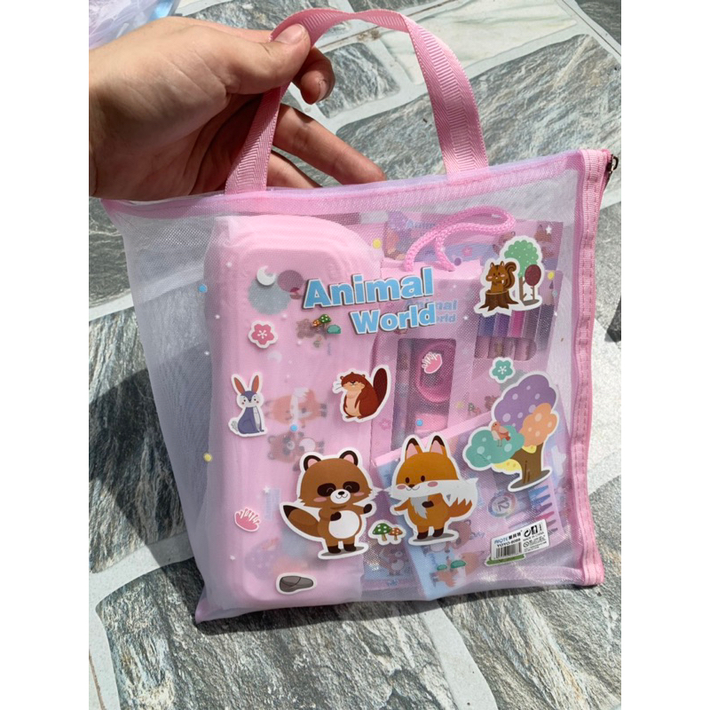 Set túi bút - bộ đồ dùng học tập cho bé trai, bé gái làm quà tặng học sinh (   hót)