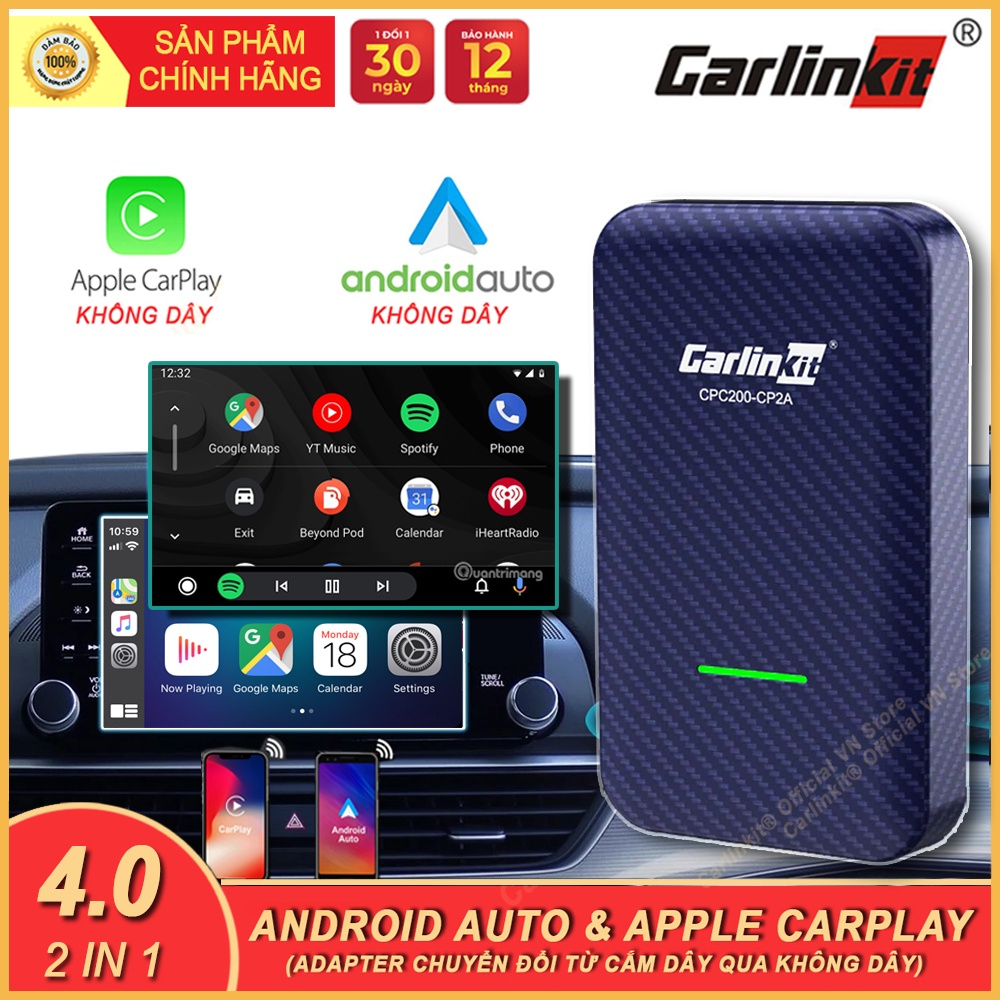 Carlink Kit 4.0 Thiết bị kết nối không dây cho Carplay trên ô tô Hỗ
