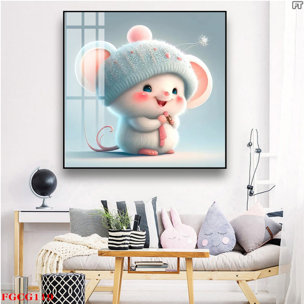 Tranh Treo Tường Tráng Gương Cao Cấp 12 Con Giáp Phong Cách Trung Hoa 