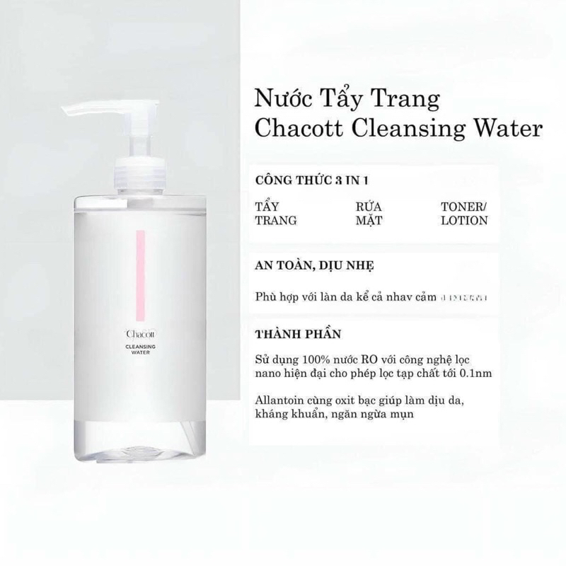 TẨY TRANG CHACOTT 500ML