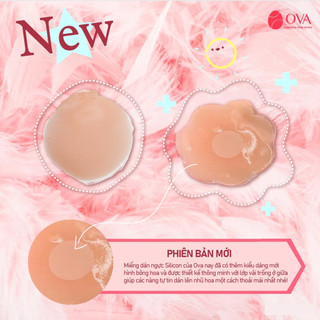 Miếng dán ngực silicone che đầu ti không lộ viền nhũ hoa, 1 cặp Ova Nipple Pads màu da siêu mỏng dính chắc tái sử dụng.