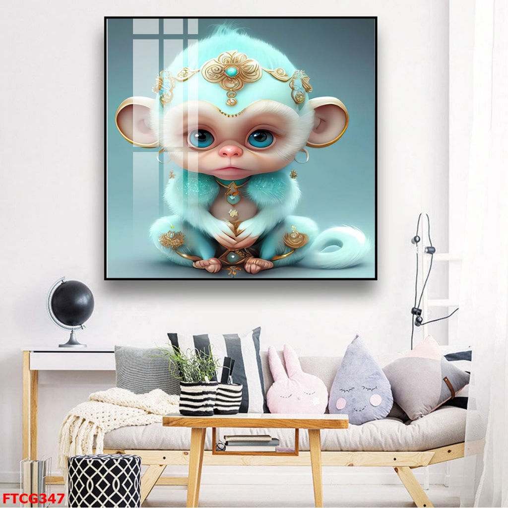 Tranh Tráng Gương 12 Con Giáp Phiên Bản Hoạt Hình Phòng Khách/ Phòng Ngủ/ Quà Tặng