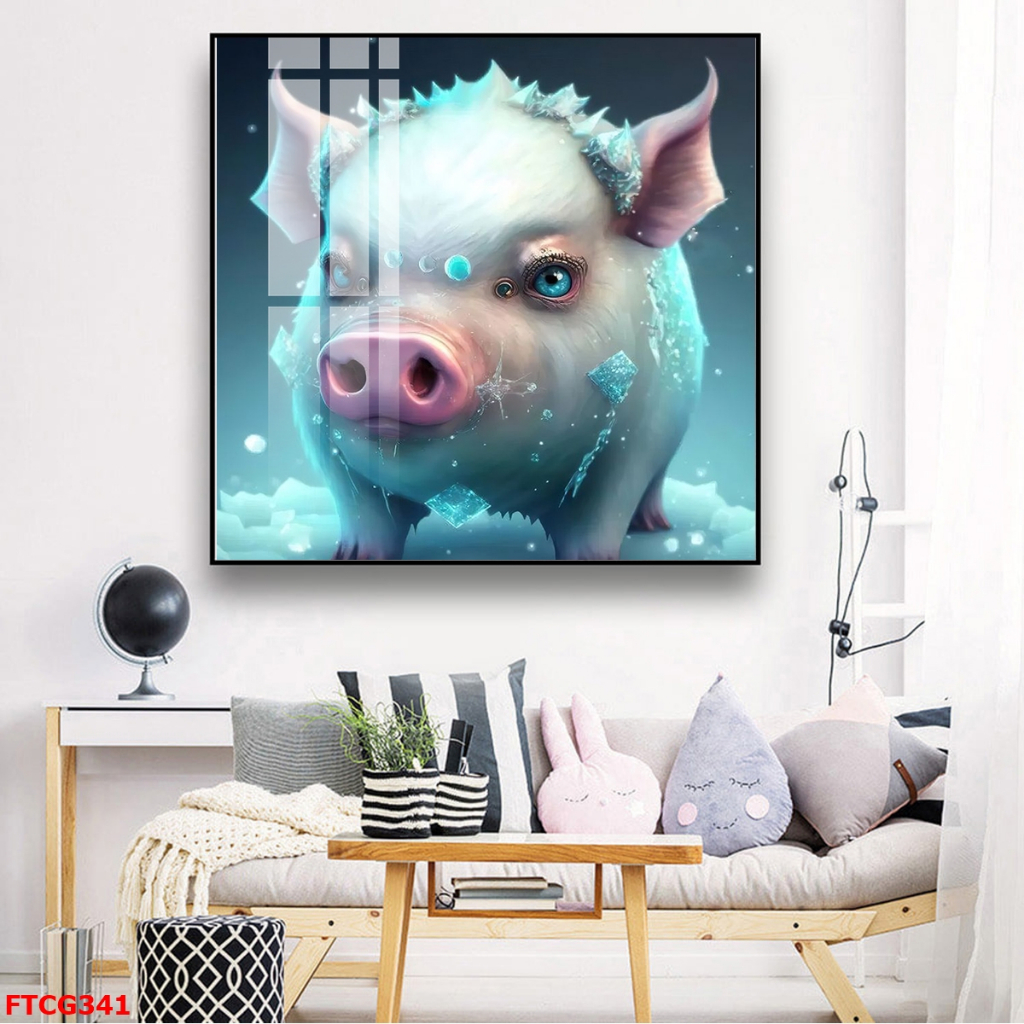 Tranh Tráng Gương 12 Con Giáp Phiên Bản Hoạt Hình Phòng Khách/ Phòng Ngủ/ Quà Tặng