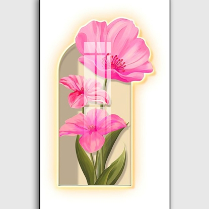 Tranh Cắt 3D Led Hoa Trang Trí Phòng Ngủ, Phòng Khách, Quán Cà Phê OHA Decor