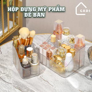 Hộp đựng mỹ phẩm để bàn đa năng, để đồ dùng trong suốt chất liệu nhựa Acrylic
