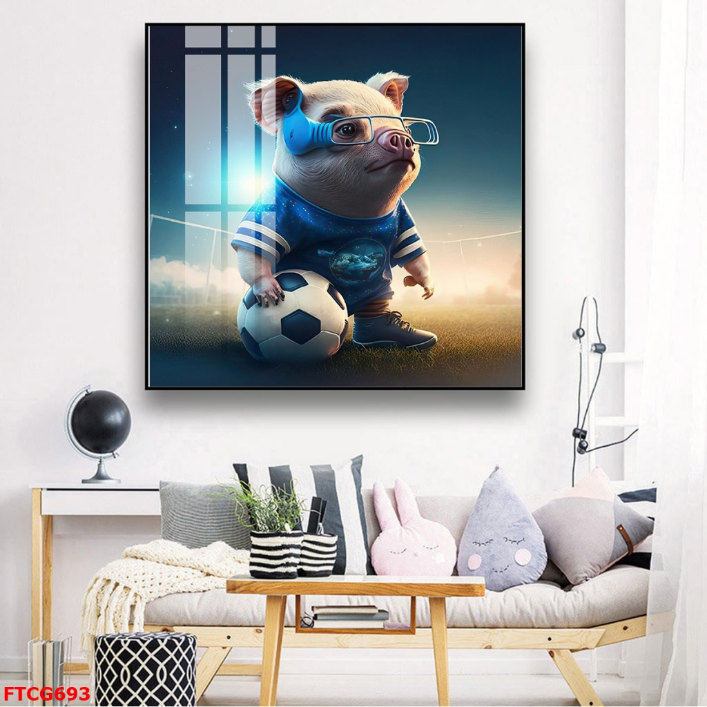 Tranh Tráng Gương 12 Con Giáp Đá Bóng Sáng Tạo