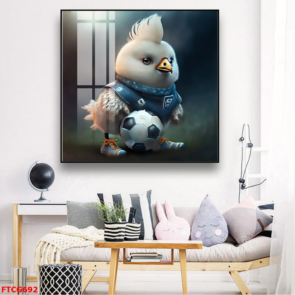 Tranh Tráng Gương 12 Con Giáp Đá Bóng Sáng Tạo