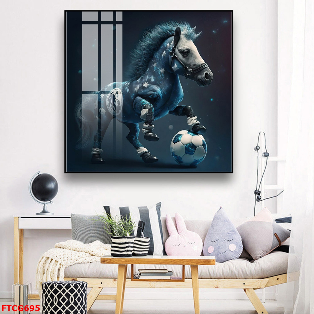 Tranh Tráng Gương 12 Con Giáp Đá Bóng Sáng Tạo