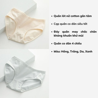 Quần lót nữ cotton kháng khuẩn gân tăm cạp vừa tôn dáng gợi cảm, Quần chíp nữ dễ thương L562