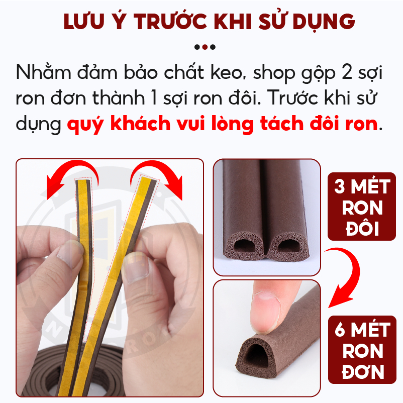 Ron dán khung cửa loại chữ D E I nẹp chắn khe hở cửa đi cửa ra vào chống va đập, chống ồn NANORON