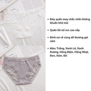 Quần lót nữ ren cao cấp sexy đính nơ gợi cảm và dễ thương DEVARI L115