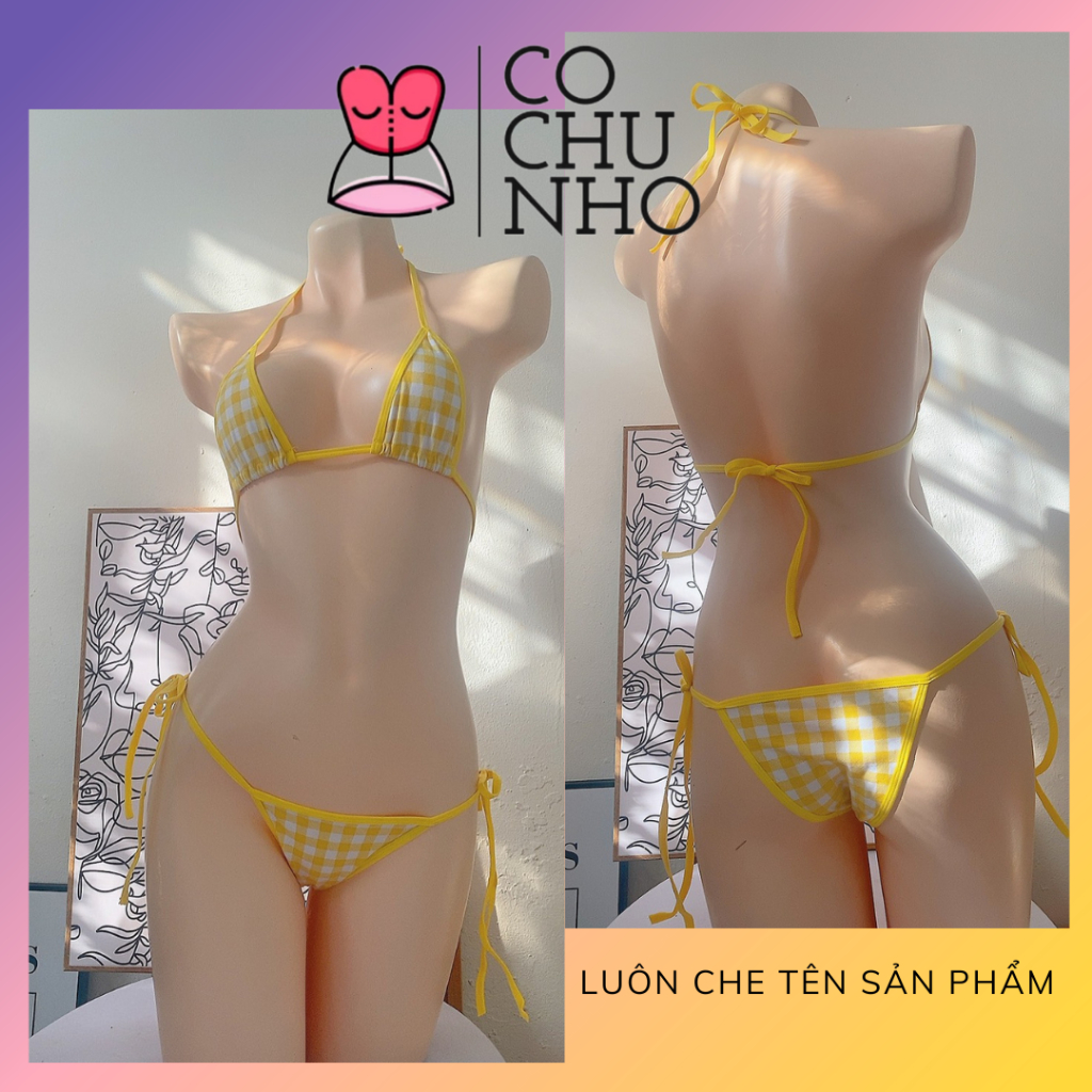 [COCHUNHOQUAN11] DL29 chất thun su -Bộ đồ quần và áo lót sexy, Quần chip lọt khe siêu gợi cảm