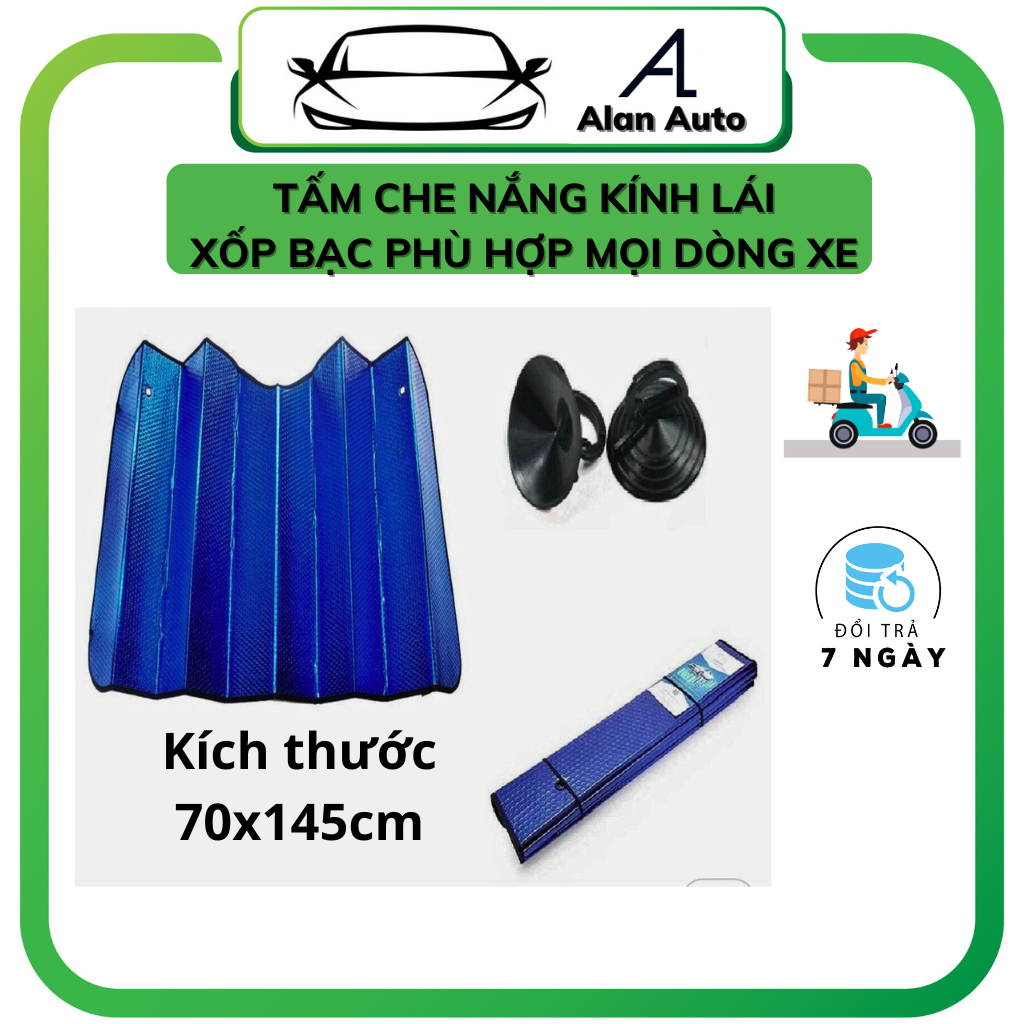 Tấm che nắng kính lái ô tô , tấm che nắng kính trước ô tô dạng sốp bạc ...