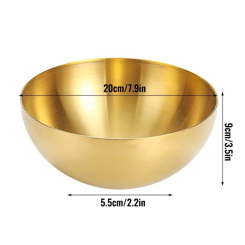 Bát Inox Rửa Mặt, Bát Đựng Nước Mạ Vàng Chuyên Dùng Cho Spa, Size 22cm Sử Dụng Tiện Lợi