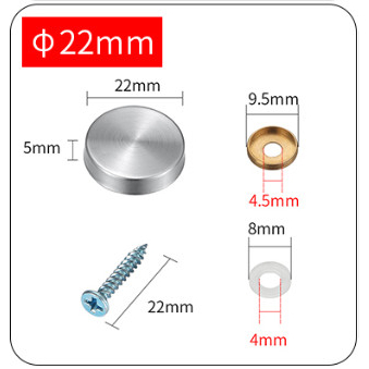 Combo 8 nắp chụp đầu vít inox 304 BEDO - Mũ chụp vít, chụp gương cầu thang, chống gỉ thẩm mỹ cao