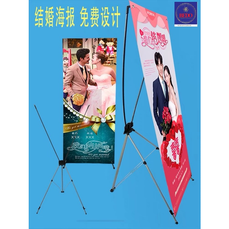 Standee chữ X BEDO chân cường lực cao cấp - Khung treo poster 0.6x1.6 / 0.8x1.8m, chắc chắn, dễ lắp