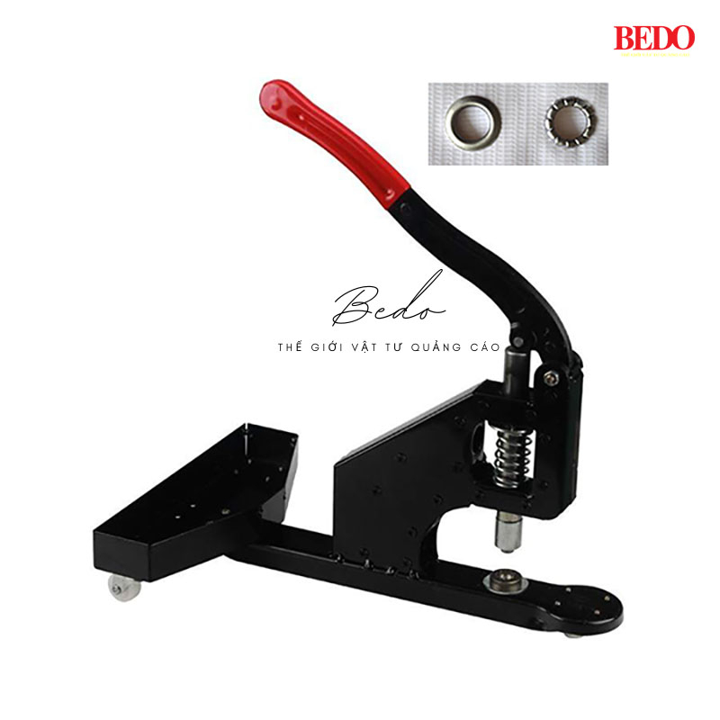 Máy dập khuy bạt BEDO cối hoa sen - Máy đục ore, đóng khoen bạt quảng cáo nhanh, chắc chắn, bền bỉ