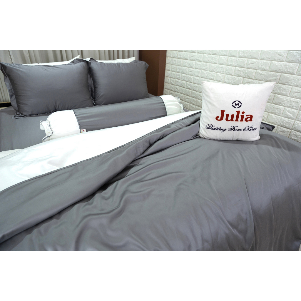 Bộ chăn ga gối ra giường lụa tencel siêu mềm mịn Hàn Quốc Julia 859