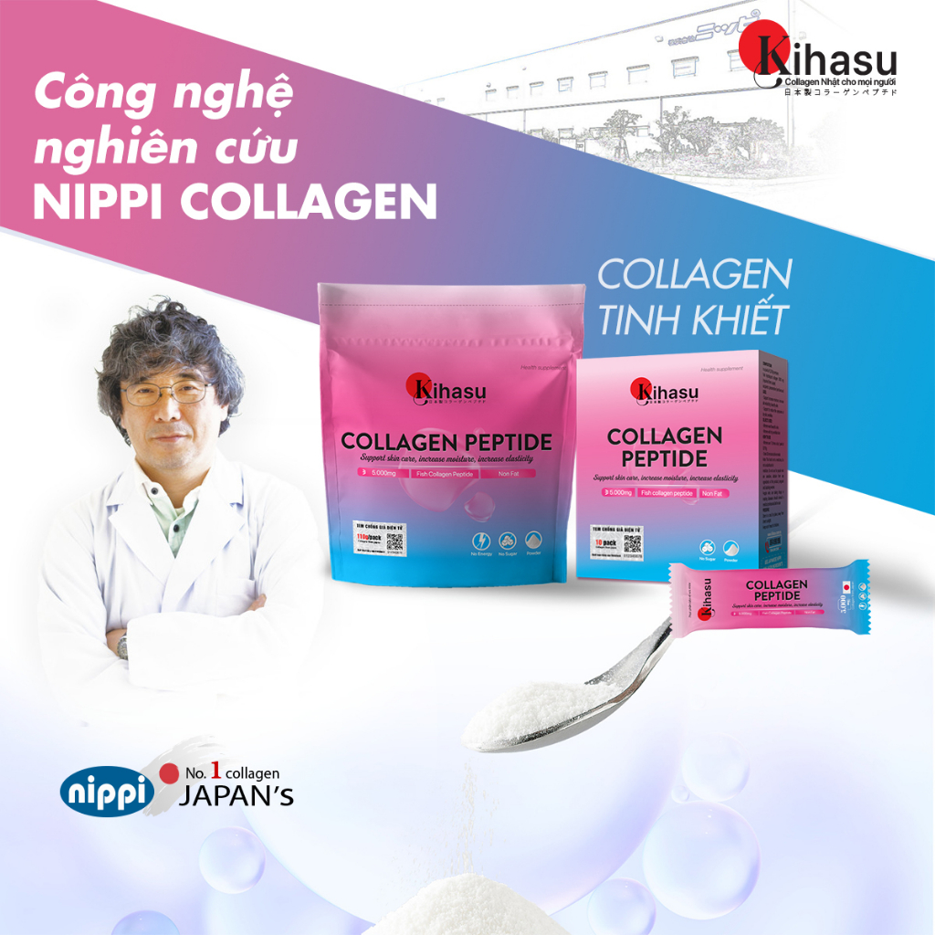 Ảnh Hộp 10 Gói Bột Collagen Kihasu Chống Nhăn Da, Chống Lão Hóa, Tăng Cường Độ Ẩm, Bí Quyết Làn Da Không Tuổi 2
