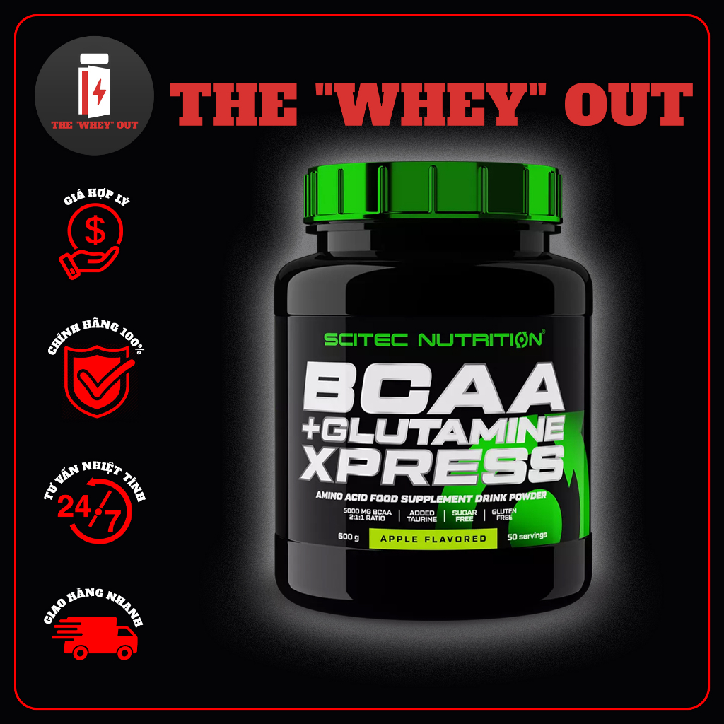 BCAA SCITEC 600g BCAA Glutamine Xpress Phục Hồi Cơ Bắp Tăng Sức Mạnh
