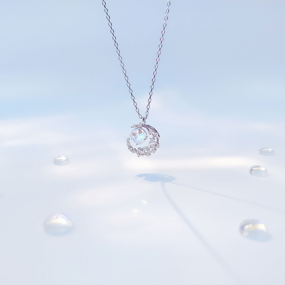 Ảnh Dây chuyền bạc nữ CDE Moonstone đá mặt trăng lấp lánh Necklace CDE6068SV - Dây chuyền bạc nữ Lamy 4