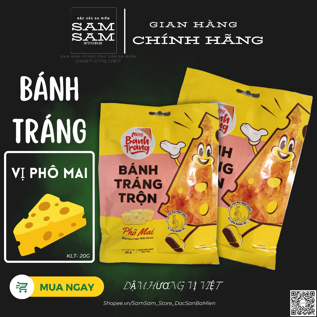 [Ngon] Bánh Tráng Trộn Gói Trọng Lượng 20g Hương Vị Phô Mai Thương Hiệu Miss Bánh Tráng Đặc Biệt Thơm Ngon Giá Ưu Đãi