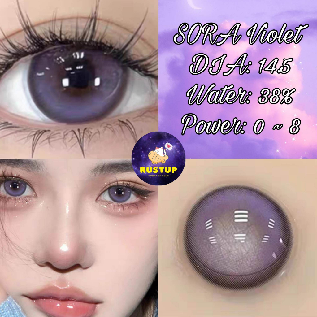 [CÓ SẴN] CONTACT LENS dòng SORA màu TÍM ~ Từ 0~>8 độ. | Shopee Việt Nam