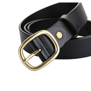 Thắt lưng da bò Broobelt mặt vàng đồng trang nhã, dây nịt da thật nhiều màu bản dây 2.8cm cho nam nữ