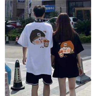 Đồ đôi unisex nam nữ áo cặp trà sữa thun tay lỡ from rộng và croptop tay ngắn baby tee L66 [A102]