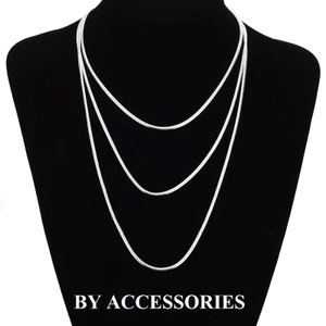 Dây chuyền nam nữ unisex titan kiểu mì dẹp xương rắn bản nhỏ 2mm 2.5mm thời trang không gỉ C28 có nhiều size