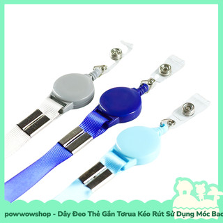 [Sẵn VN - Hỏa Tốc] Dây Đeo Thẻ 45cm Kèm Tơrua Kéo Rút Sử Dụng Móc Bao Đựng Thẻ Nhân Viên Phong Cách Đơn Giản Nhiều Màu