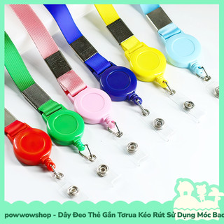 [Sẵn VN - Hỏa Tốc] Dây Đeo Thẻ 45cm Kèm Tơrua Kéo Rút Sử Dụng Móc Bao Đựng Thẻ Nhân Viên Phong Cách Đơn Giản Nhiều Màu