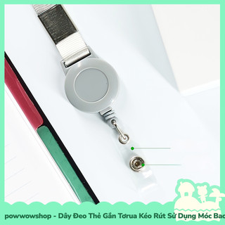 [Sẵn VN - Hỏa Tốc] Dây Đeo Thẻ 45cm Kèm Tơrua Kéo Rút Sử Dụng Móc Bao Đựng Thẻ Nhân Viên Phong Cách Đơn Giản Nhiều Màu