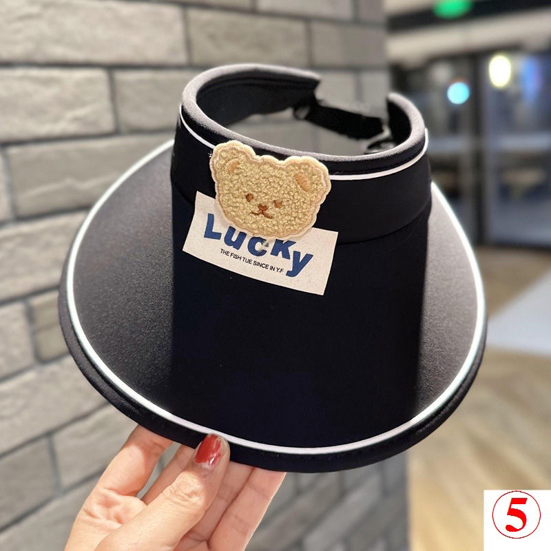 Mũ Chống Nắng LUCKEY  Mũ Nón Hở Chóp Mùa Hè Họa Tiết Gấu Cho Bé 2-15 tuổi (tuyển   )