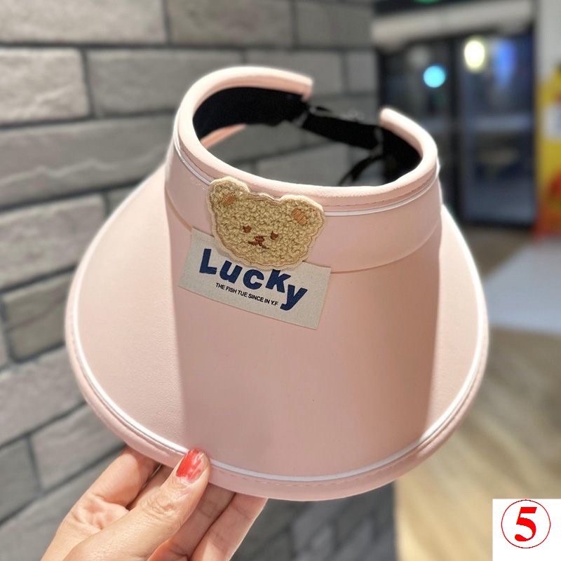Mũ Chống Nắng LUCKEY  Mũ Nón Hở Chóp Mùa Hè Họa Tiết Gấu Cho Bé 2-15 tuổi (tuyển   )