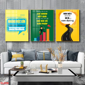 Bộ 3 Tranh Động Lực Treo Tường Tăng Hiệu Quả Công Việc Tráng Gương Cao Cấp Xưởng Giá Rẻ