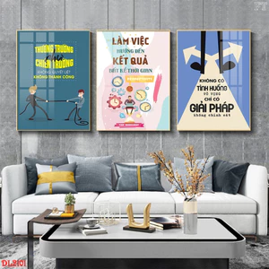 Bộ 3 Tranh Động Lực Treo Tường Nơi Công Sở, Làm Việc Tráng Gương Cao Cấp Xưởng Giá Rẻ﻿