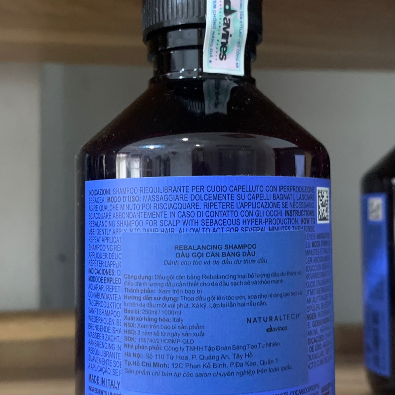 Dầu gội cân bằng dầu Davines Rebalancing - Nouvelle Kapillinixe Italy 250ml
