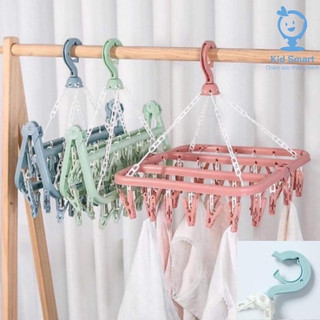 Móc chùm nhựa vuông 32 kẹp phơi tất,đồ lót gấp gọn đa năng