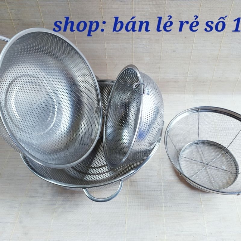 Rổ inox, rá inox để rau lòng sâu để hoa quả vo gạo sáng bóng bền đẹp ...