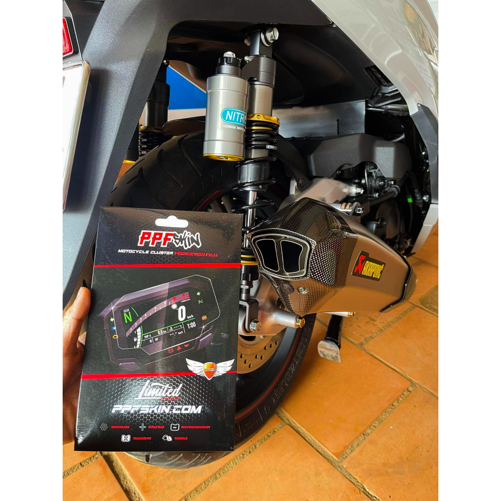 PPF dán phuộc NITRON xe SH 2023... PPF dán bảo vệ mặt đồng hồ xe