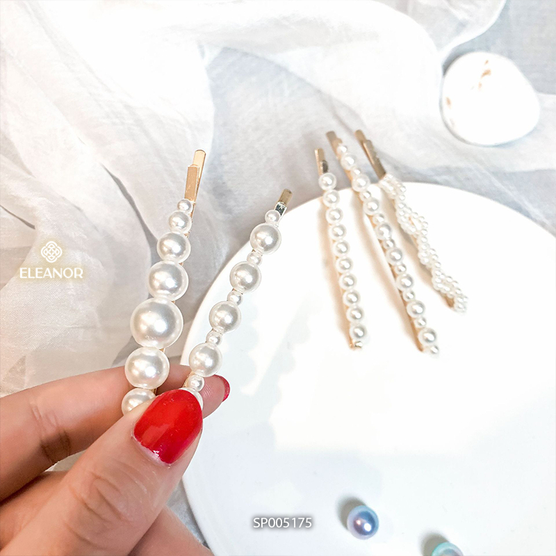 Set kẹp tóc nữ Eleanor Accessories đính ngọc trai nhân tạo kẹp tóc mái phụ kiện tóc 5175