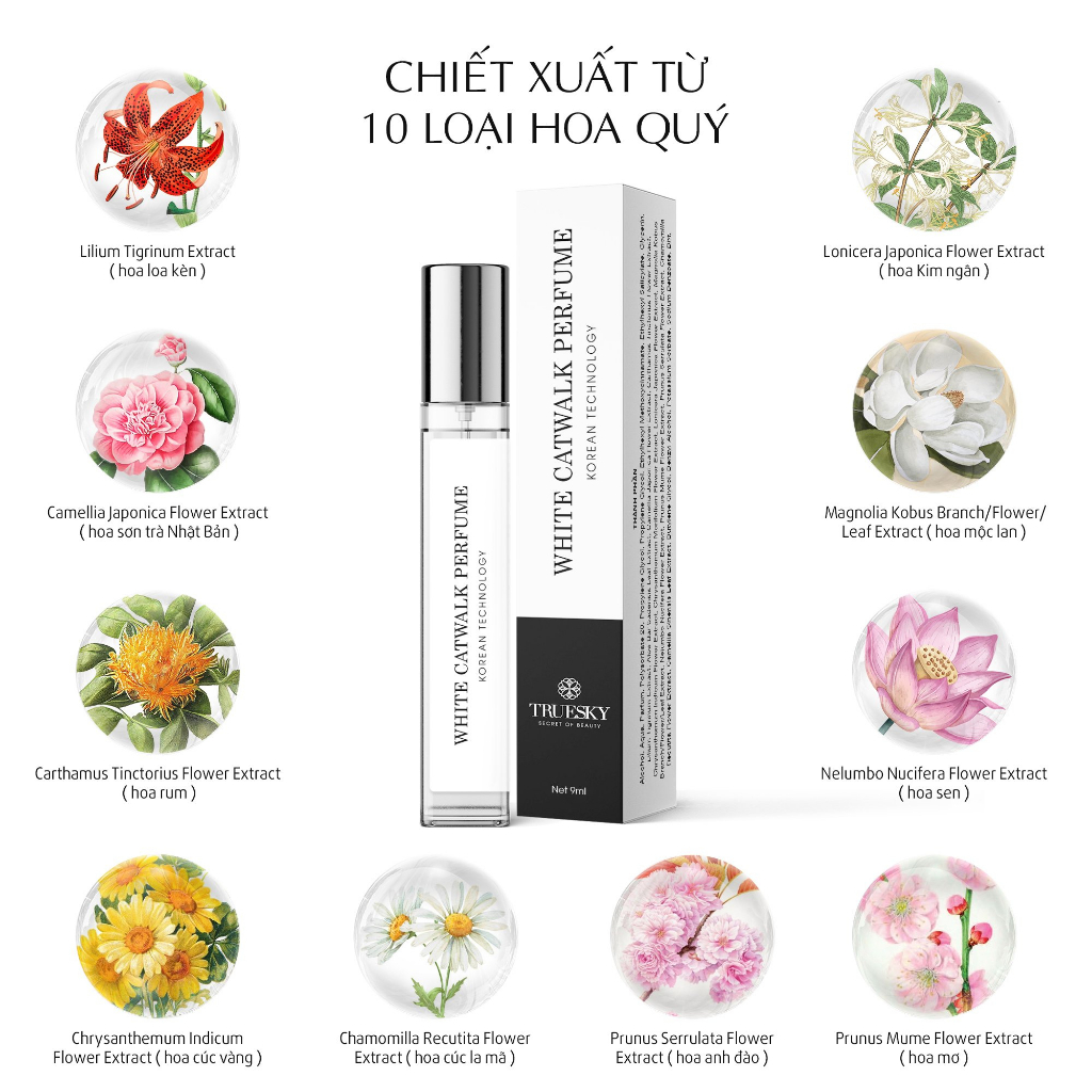 Ảnh Nước hoa Truesky White Catwalk Perfume mùi hương sang trọng 9ml 3