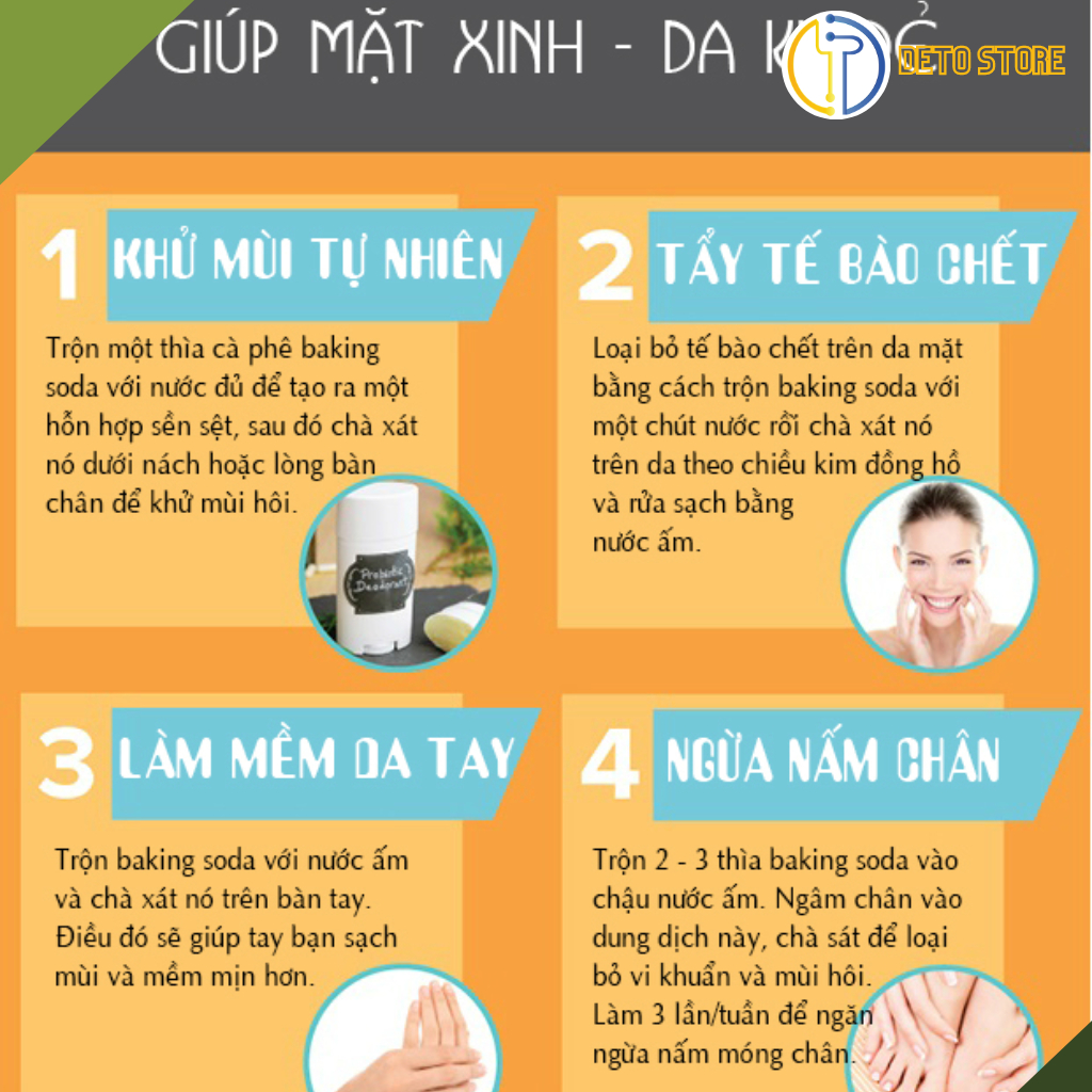 Bột Baking Soda  Arm & Hammer Trắng Răng Khử Mùi Thanh Lọc Làm Sạch 454g