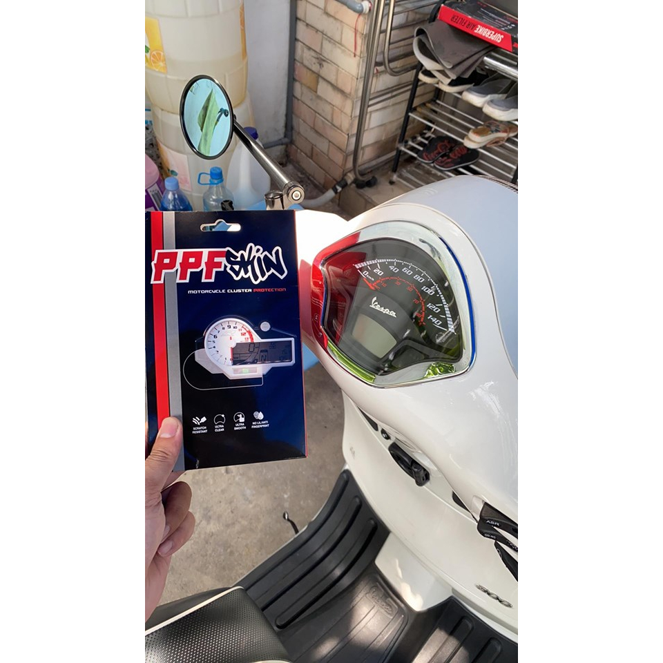 PPF Vespa GTS ..... UPPF dán bảo vệ mặt đồng hồ xe , xước tự phục hồi vết xước dâm