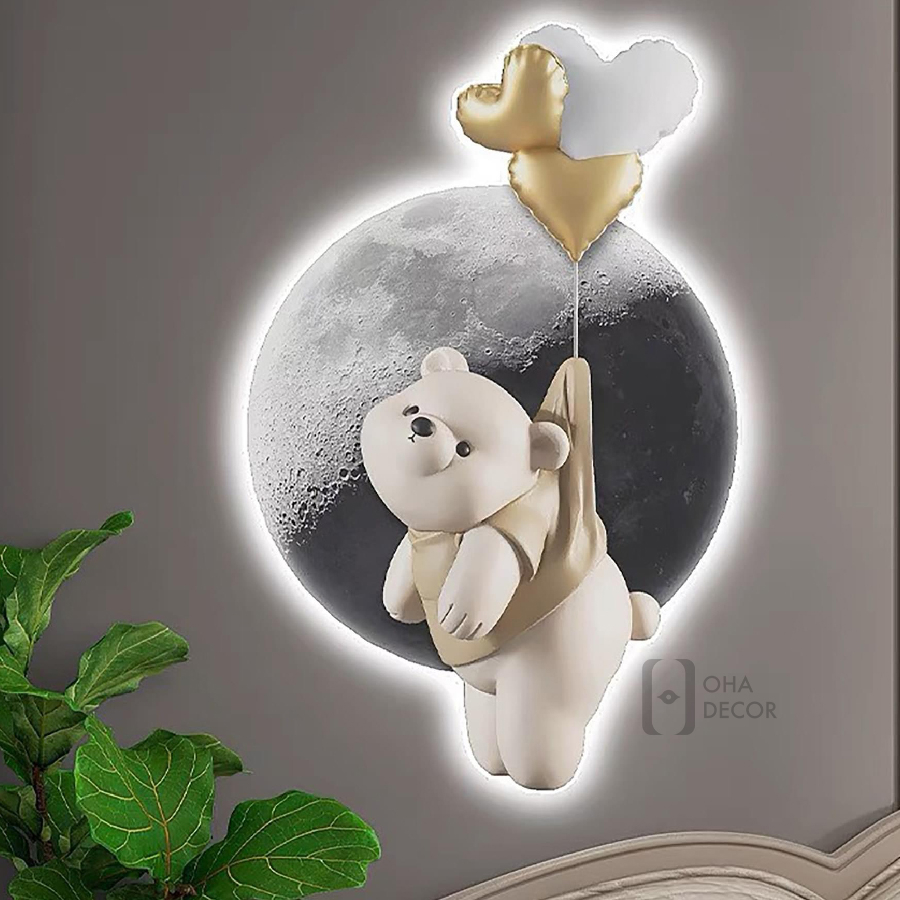 Tranh 3D LED Gấu Dễ Thương