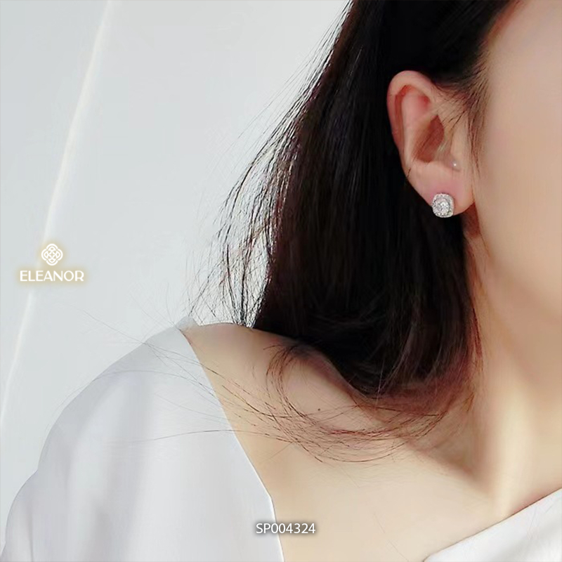 Bông tai nữ chuôi bạc 925 Eleanor Accessories nụ đính đá phụ kiện trang sức khuyên tai 4324