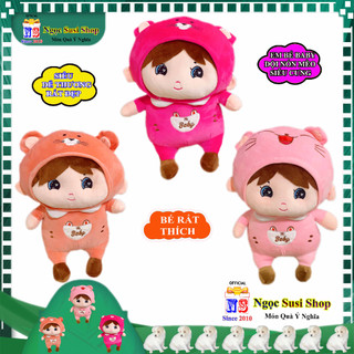 GẤU BÔNG EM BÉ BABY ĐỘI NÓN MÈO SIÊU DỄ THƯƠNG RẤT MỀM MỊN GIAO NHANH - NGẪU NHIÊN MÀU