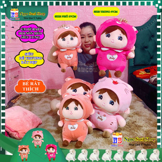 GẤU BÔNG EM BÉ BABY ĐỘI NÓN MÈO SIÊU DỄ THƯƠNG RẤT MỀM MỊN GIAO NHANH - NGẪU NHIÊN MÀU