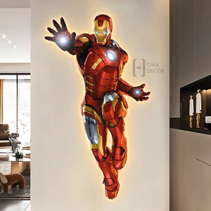 Tranh Cắt 3D LED Siêu Anh Hùng Mạnh Trang Trí Phòng Ngủ, Quán Cà Phê Hiện Đại Xưởng Giá Rẻ